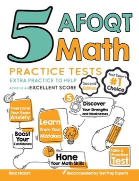 portada 5 AFOQT Math Practice Tests: Extra Practice to Help Achieve an Excellent Score (en Inglés)