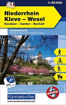portada Niederrhein Kleve-Wesel nr. 61 Outdoorkarte Deutschland 1: 50 000 Kevelaer, Xanten, Bocholt, Free Download mit hkf Outdoor app (en Alemán)