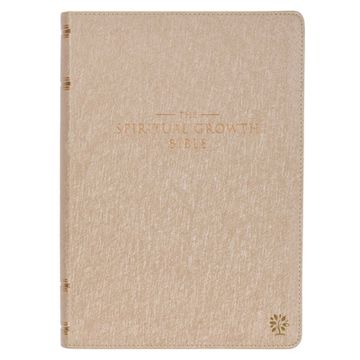 portada The Spiritual Growth Bible, Study Bible, NLT - New Living Translation Holy Bible, Faux Leather, Pearlescent Taupe (en Inglés)