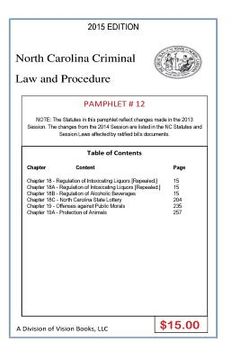 portada North Carolina Criminal Law and Procedure Pamphlet # 12 (en Inglés)
