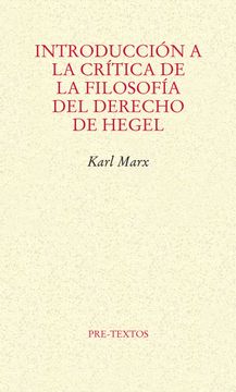 portada Introduccion a la Critica de la Filosofia del Derecho de Hegel