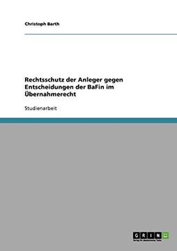 portada Rechtsschutz der Anleger gegen Entscheidungen der BaFin im Übernahmerecht (German Edition)