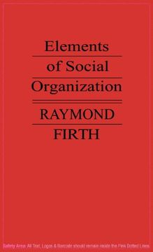 portada elements of social organization. (en Inglés)