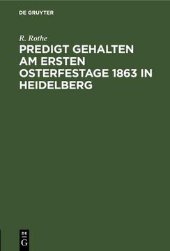 portada Predigt Gehalten am Ersten Osterfestage 1863 in Heidelberg (en Alemán)