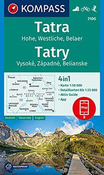 portada Kompass Wanderkarte 2100 Tatra, Hohe, Westliche, Belaer, Tatry, Vysoké, Západné, Belianske 1: 50. 000