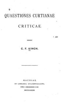 portada Quaestiones Curtianae Criticae (in Latin)