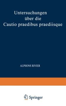 portada Untersuchungen über die Cautio Praedibus Praediisque (German Edition)