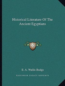 portada historical literature of the ancient egyptians (in English)