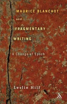 portada maurice blanchot and fragmentary writing (in English)
