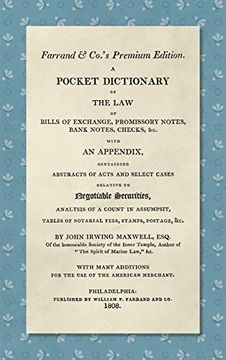 portada A Pocket Dictionary of the law of Bills of Exchange, Promissory Notes, Bank Notes, Checks, &c. [1808]: With an Appendix, Containing Abstracts of Acts. Of a Count in Assumpsit, Tables of Notarial 