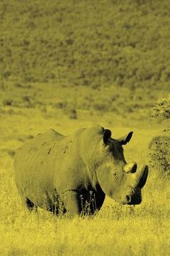 portada Alive! white rhino - Yellow duotone - Photo Art Notebooks (6 x 9 version): by Photographer Eva-Lotta Jansson