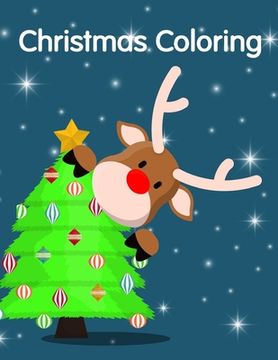 portada Christmas Coloring: A Cute Animals Coloring Pages for Stress Relief & Relaxation (en Inglés)