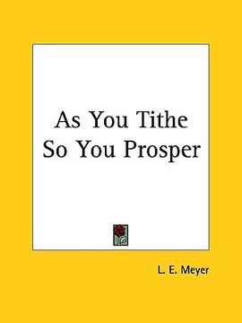 portada as you tithe so you prosper (en Inglés)