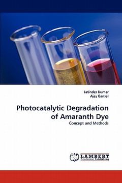 portada photocatalytic degradation of amaranth dye (en Inglés)