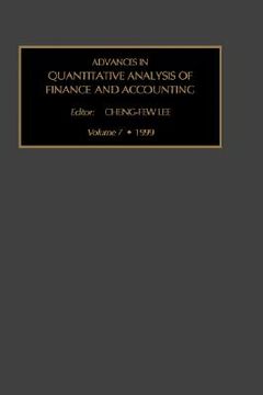 portada advances in quantitative analysis of finance and accounting: vol 7 (en Inglés)