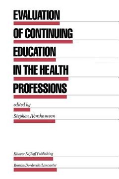 portada Evaluation of Continuing Education in the Health Professions (in English)
