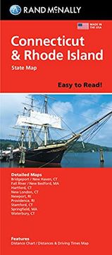 portada Rand Mcnally Easy to Read: Connecticut, Rhode Island State map (en Inglés)