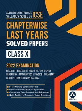 portada Chapterwise Last 10 Years Solved Papers: ICSE Class 10 for 2022 Examination (in English)