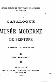 portada Musées Royaux de peinture et de sculpture de Belgique