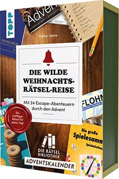 portada Die Rätselbibliothek. Adventskalender? Die Wilde Weihnachts-Rätsel-Reise. Mit 24 Escape-Abenteuern Durch den Advent: Der Schuber mit 24 Heften, für Rätselspaß im Advent (en Alemán)