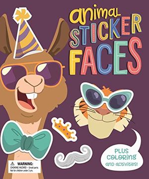 portada Animal Sticker Faces: With Fun Coloring and Activities (en Inglés)