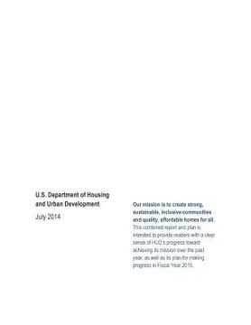 portada FY 2013 Annual Performance Report FY 2015 Annual Performance Plan: U.S. Department of Housing and Urban Development (Color) (en Inglés)
