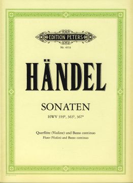 portada Haendel - Sonatas (3) mi Menor, sol Mayor y si Mayor Para Flauta y Piano (Violoncello ad Lib. )
