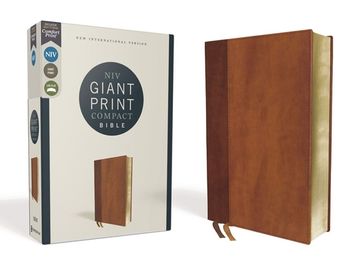 portada Niv, Giant Print Compact Bible, Leathersoft, Brown, red Letter Edition, Comfort Print (in English)