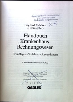portada Handbuch Krankenhaus-Rechnungswesen: Grundlagen - Verfahren - Anwendungen. (en Alemán)