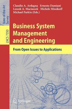 portada business system management and engineering: from open issues to applications (en Inglés)