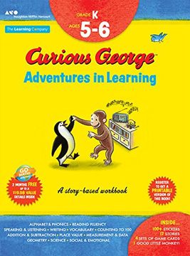 portada Curious George Adventures in Learning, Kindergarten: Story-Based Learning (en Inglés)