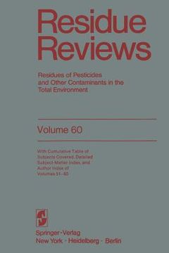 portada Residue Reviews: Residues of Pesticides and Other Contaminants in the Total Environment