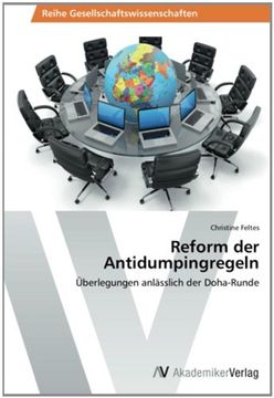 portada Reform der Antidumpingregeln: Überlegungen anlässlich der Doha-Runde