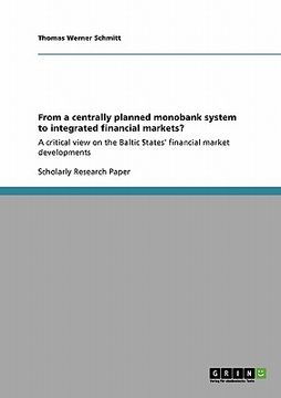 portada from a centrally planned monobank system to integrated financial markets? (en Inglés)