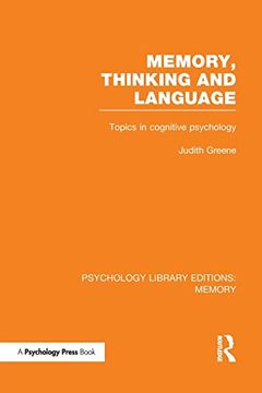 portada Memory; Thinking and Language (Ple: Memory): Topics in Cognitive Psychology