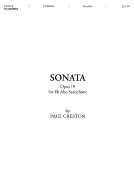 portada Sonata, Op. 19: For E-Flat Alto Saxophone (en Inglés)
