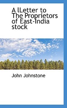 portada a lletter to the proprietors of east-india stock (en Inglés)