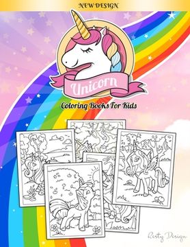 portada Unicorn Coloring Books For Kids: Ages 4-8 Large Page (8.5 x 11 Inch)