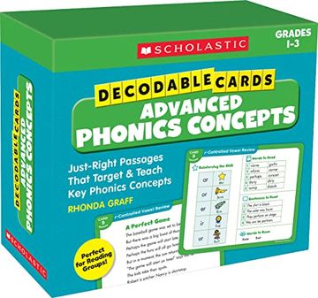 portada Decodable Cards: Advanced Phonics Concepts: Just-Right Passages That Target & Teach key Phonics Concepts (Scholastic, Grades 1-3) 