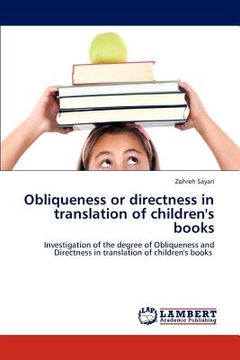 portada obliqueness or directness in translation of children's books (en Inglés)