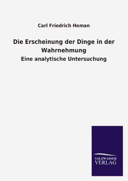portada Die Erscheinung der Dinge in der Wahrnehmung (in German)
