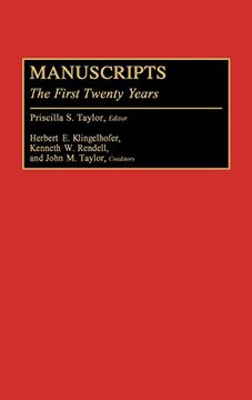 portada Manuscripts: The First Twenty Years (en Inglés)