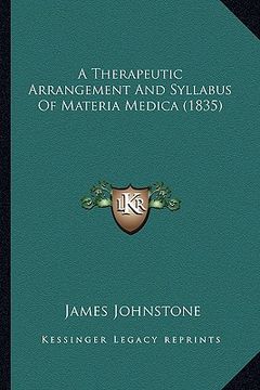 portada a therapeutic arrangement and syllabus of materia medica (1835) (en Inglés)