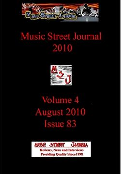 portada Music Street Journal 2010: Volume 4 - August 2010 - Issue 83 Hardcover Edition (en Inglés)