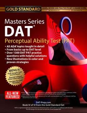 portada DAT Masters Series Perceptual Ability Test (Pat): Strategies and Practice for the Dental Admission Test Pat, Dental School Interview Advice by Gold St (in English)