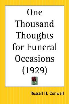 portada one thousand thoughts for funeral occasions (en Inglés)