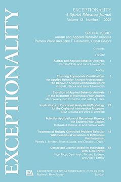 portada autism and applied behavior analysis: a special education journal number 1 (en Inglés)
