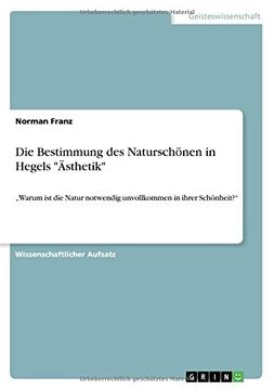 portada Die Bestimmung Des Naturschonen in Hegels -Asthetik- (German Edition)