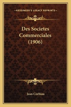 portada Des Societes Commerciales (1906) (en Francés)