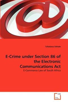 portada e-crime under section 86 of the electronic communications act (en Inglés)